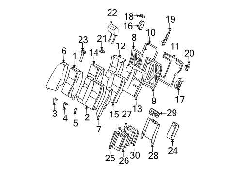 2004 Mercedes-Benz C240 Rear Seat Components