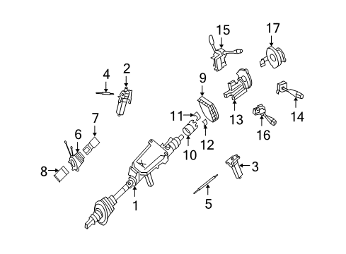 2007 Mercedes-Benz S550 Upper Steering Column