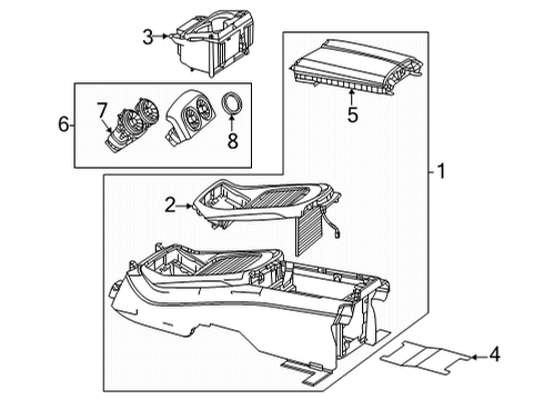 2024 Mercedes-Benz AMG GT 43 Rear Console Diagram