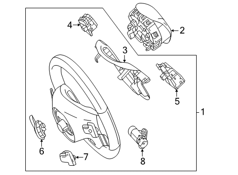 2013 Mercedes-Benz ML350 Steering Wheel & Trim Diagram