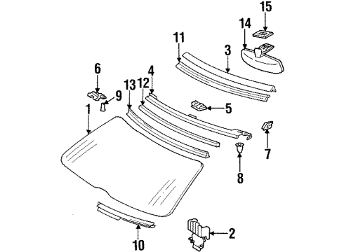 1995 Mercedes-Benz SL500 Mirror Inside Diagram for 129-810-17-17-9051