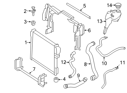 2013 Mercedes-Benz S350 Radiator & Components Diagram