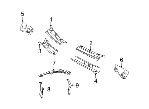 2011 Mercedes-Benz ML350 Cowl Diagram