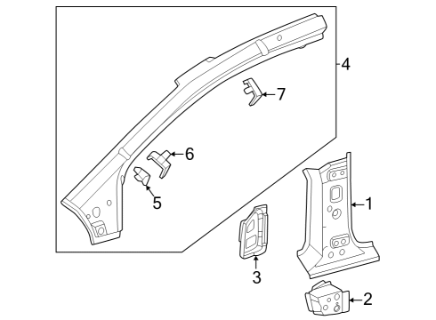 2025 Mercedes-Benz EQS 450 SUV Hinge Pillar