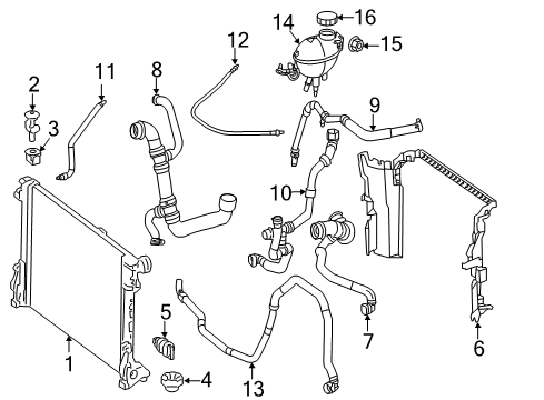 2016 Mercedes-Benz SL63 AMG Radiator & Components Diagram 2