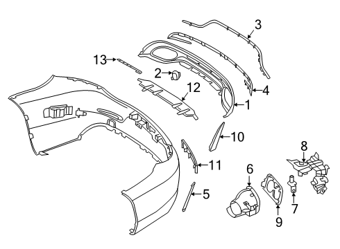 2019 Mercedes-Benz C43 AMG Exterior Trim - Rear Bumper Diagram
