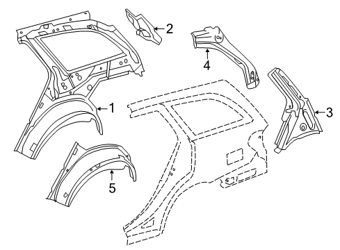 2012 Mercedes-Benz E350 Inner Structure - Quarter Panel Diagram 2