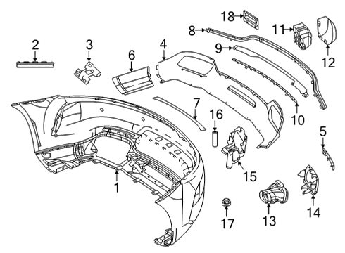 2018 Mercedes-Benz AMG GT Bumper & Components - Rear Diagram