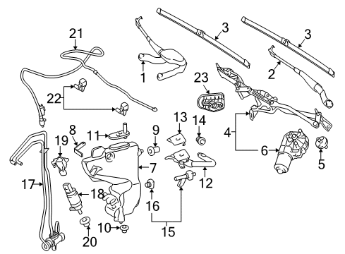 2006 Mercedes-Benz CLS55 AMG Wiper & Washer Components Diagram