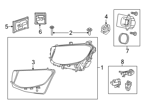 2019 Mercedes-Benz GLC43 AMG Headlamp Components Diagram 3