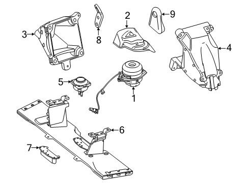 2015 Mercedes-Benz GL450 Engine & Trans Mounting Diagram