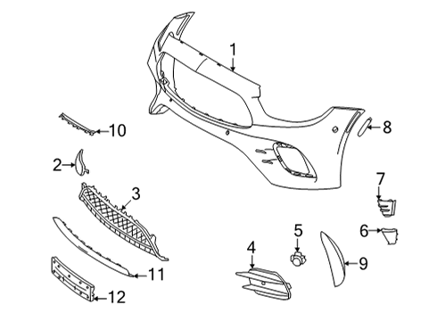 2021 Mercedes-Benz E450 Bumper & Components - Front Diagram