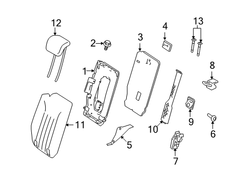 2011 Mercedes-Benz ML350 Rear Seat Components Diagram 3