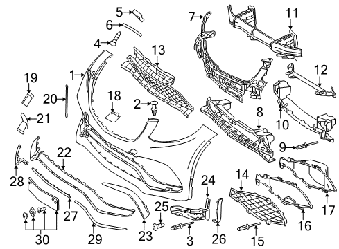 2017 Mercedes-Benz GLE63 AMG S Bumper & Components - Front Diagram