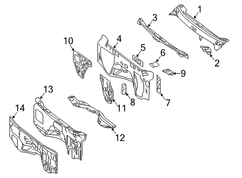 2018 Mercedes-Benz Sprinter 2500 Cowl Diagram