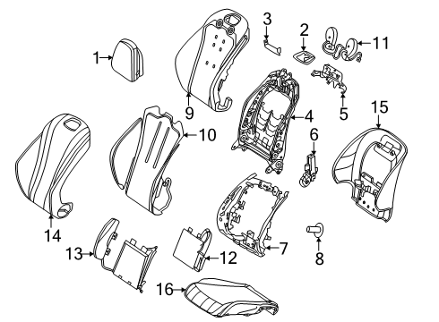 2024 Mercedes-Benz E350 Passenger Seat Components Diagram