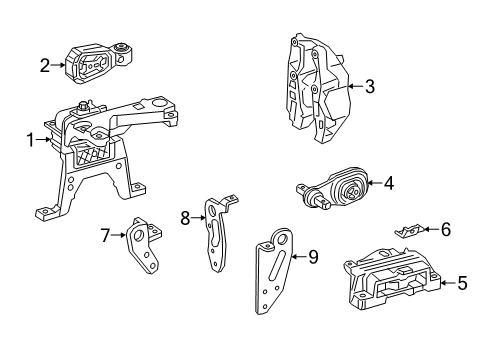 2021 Mercedes-Benz A35 AMG Engine & Trans Mounting Diagram