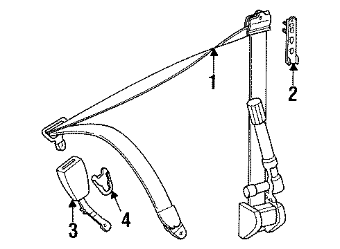 1995 Mercedes-Benz E320 Front Seat Belts
