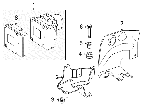2012 Mercedes-Benz ML550 ABS Components Diagram