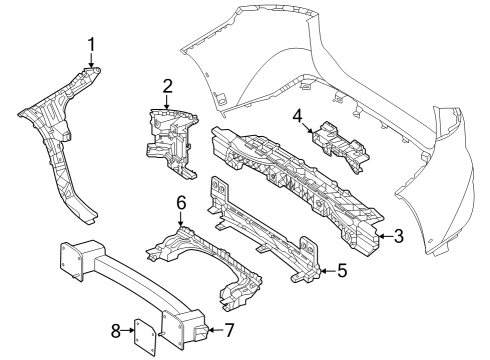 2025 Mercedes-Benz EQS 450+ SUV Bumper & Components - Rear Diagram 4
