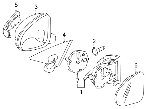 2007 Mercedes-Benz CLS63 AMG Mirror Base Diagram for 219-811-01-10-9650
