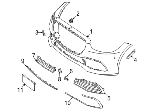 2024 Mercedes-Benz S500 Bumper & Components - Front Diagram 2