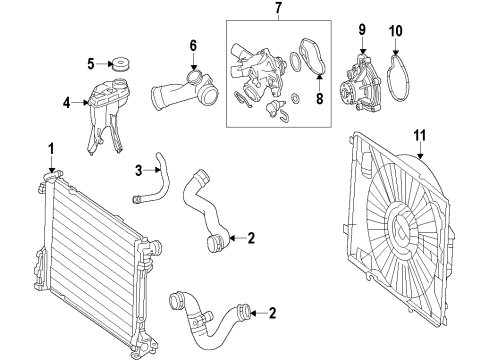 2012 Mercedes-Benz SLK250 Water Pump Diagram