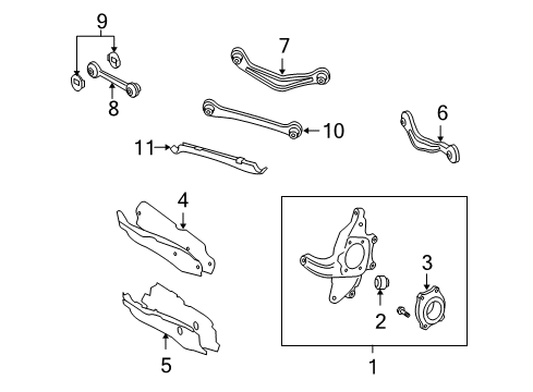 2013 Mercedes-Benz S400 Rear Suspension Components Diagram