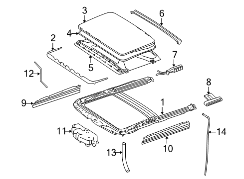 2011 Mercedes-Benz R350 Sunroof Diagram 2