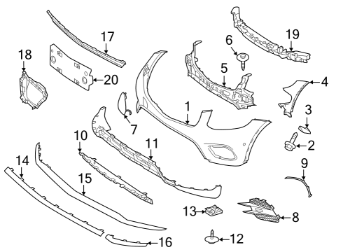 2021 Mercedes-Benz GLC63 AMG Bumper & Components - Front Diagram