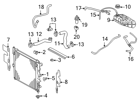 2002 Mercedes-Benz ML500 Radiator & Components