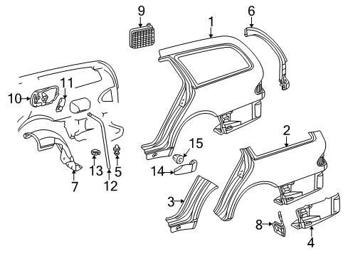 2001 Mercedes-Benz E320 Quarter Panel & Components