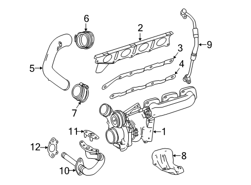 2017 Mercedes-Benz S550 Turbocharger & Components Diagram 2