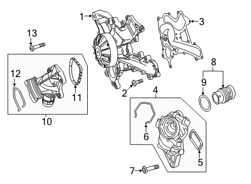 2019 Mercedes-Benz GLC43 AMG Water Pump Diagram