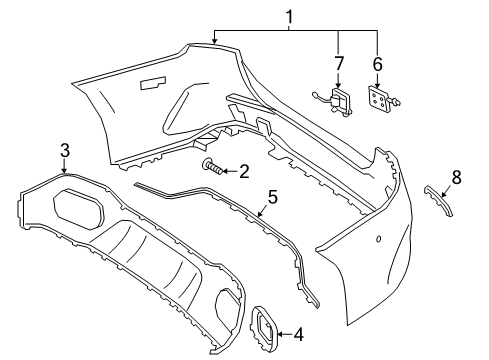 2021 Mercedes-Benz A220 Bumper & Components - Rear Diagram