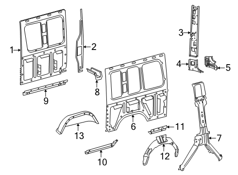 2024 Mercedes-Benz eSprinter Inner Structure & Rails - Side Panel