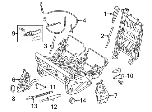 2017 Mercedes-Benz Metris Second Row Seats Diagram 5