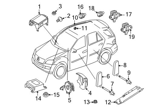 2008 Mercedes-Benz ML350 Air Bag Components