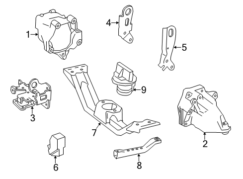 2017 Mercedes-Benz Sprinter 2500 Engine & Trans Mounting Diagram
