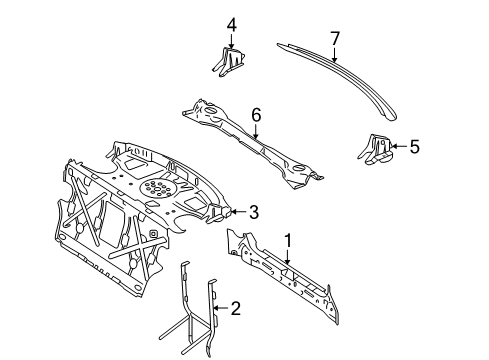 2010 Mercedes-Benz S400 Rear Body Panel Stiffener Diagram for 221-640-03-19