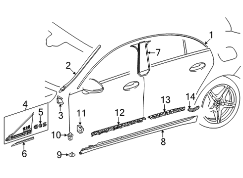 2025 Mercedes-Benz EQS 450+ Exterior Trim - Pillars