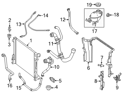 2015 Mercedes-Benz SL550 Radiator & Components Diagram 2