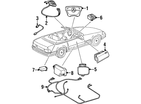 1997 Mercedes-Benz SL320 Air Bag Components Diagram