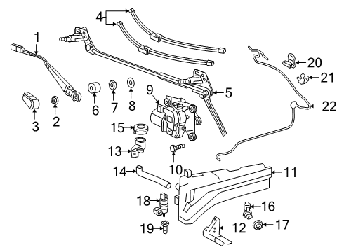 2022 Mercedes-Benz G550 Wiper & Washer Components - Body Diagram 3