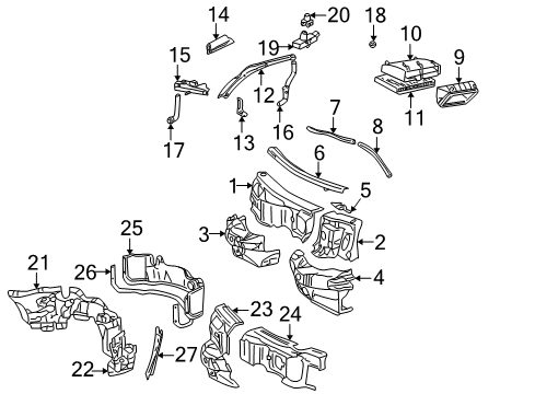 2003 Mercedes-Benz C230 Cowl Diagram