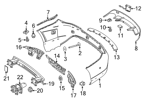 2014 Mercedes-Benz CLA250 Bumper & Components - Rear