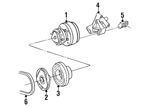 1985 Mercedes-Benz 300CD Pulley Diagram for 000-132-36-08