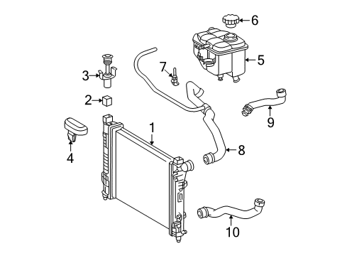2003 Mercedes-Benz C320 Radiator & Components Diagram 3
