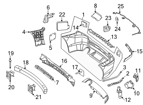 2012 Mercedes-Benz R350 Bumper & Components - Rear Diagram