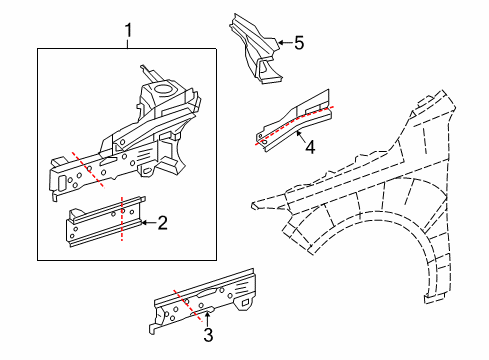 2014 Mercedes-Benz CLA250 Structural Components & Rails